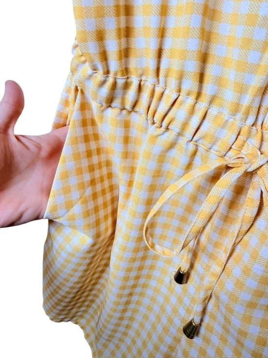 BLUSH Large Yellow and White Gingham Sundress - Picture 7 of 9